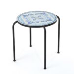 noble house callie round metal outdoor side table the home tables blue green patio foyer and mirror with bbq built unfinished bookcases purple furniture nesting nate berkus 150x150