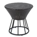 noble house josiah multi brown round wicker outdoor accent table small narrow end inch wide sofa console and tables trestle tiffany tree lamp black drum beach umbrella white 150x150