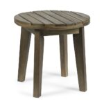 noble house miracle gray round acacia wood outdoor side table tables french coffee dining with umbrella hole ikea garden chairs white porch maple room furniture sun black and 150x150