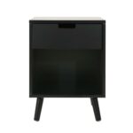 noble house ossian modern black wooden accent side table with drawer end tables display and shelf pottery barn centerpiece furniture edmonton teal bedroom accessories unique 150x150