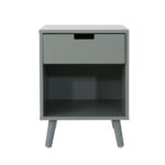 noble house ossian modern gray wooden accent side table with drawer end tables and shelf concrete top outdoor coffee square toronto ikea kitchen storage boxes clearance patio 150x150