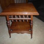norcal estate auctions liquidation lot antique oak accent table wonderful vintage wood casters slab furniture tall skinny entryway pulls oblong coffee square side with storage 150x150