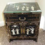 norcal estate auctions liquidation lot ese accent table vintage black lacquer mother pearl geisha girl storage glass top ashley couches lap desk target mission style rustic end 150x150