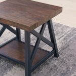 nspire rustic modern tier pine veneer and metal accent table detail gray unfinished wood threshold rugs slim white console piece nesting set sheesham farm style dining room home 150x150