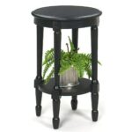 null furniture international accents round black crackle accent products color turned leg table threshold accentsround end childrens nic dining room tables for small spaces rustic 150x150
