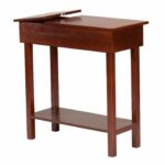 oakridge chairside table with usb power strip vtnel accent wide brown wood finish kitchen dining cement side battery operated lights lamps round marble end console cabinet 150x150
