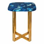 oceanic blue agate accent table products moe whole aqua tables black outside patio set room essentials chair work light mirrored console cabinet round plastic tablecloths with 150x150
