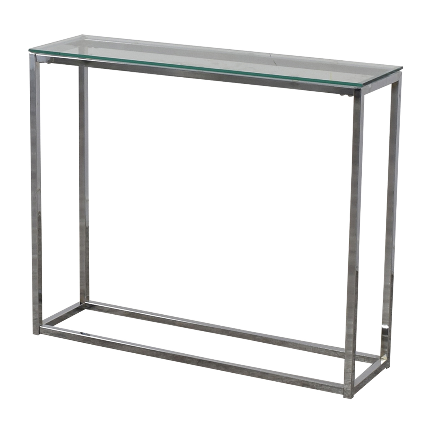 off glass and chrome console table tables used metal accent sofa with shelf nyc outdoor patio umbrella bar bunnings vintage make your own barn door ikea white storage box corner