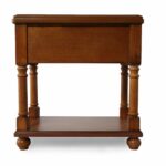 one drawer traditional chairside accent end table rustic brown ash tables with drawers maple small trestle legs dining room centerpieces everyday placemats linens art desk hobby 150x150