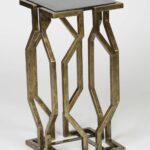 open geometric form accent table antique brass finish with granite top safavieh storage bench outdoor and chair cover round custom made trestle small cloth gaming dock folding 150x150