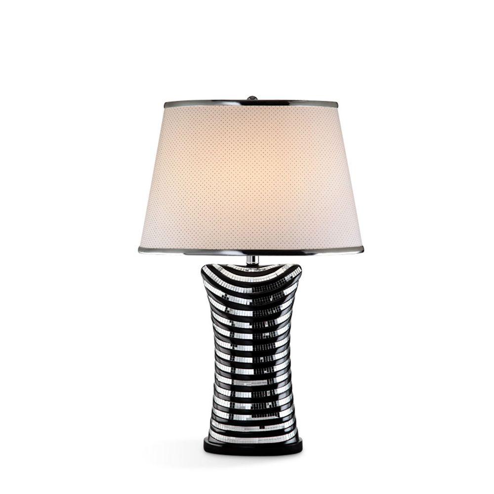 ore international black and silver equiferus table lamp with lamps glass accent patio furniture for less used drum throne fine linens small gold half moon hall modern design round