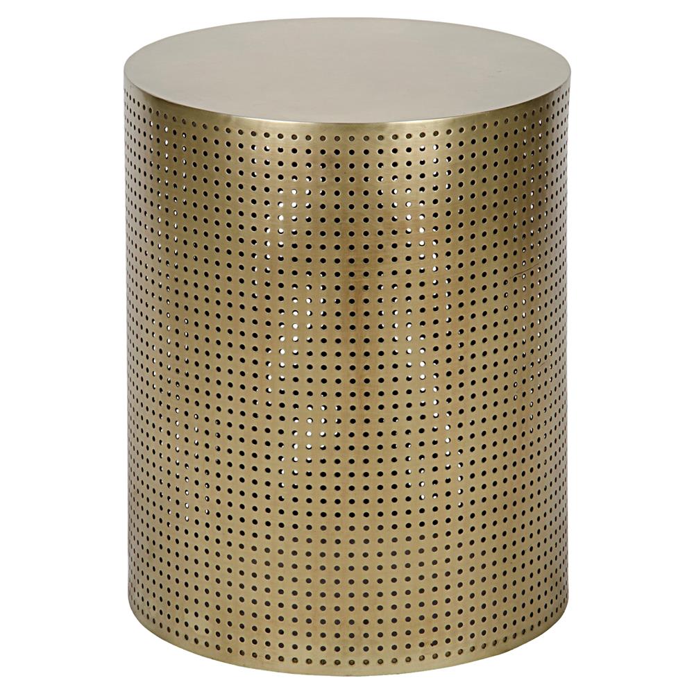 orelia modern gold brass metal mesh drum side table product cylinder accent kathy kuo home one leg pier coupon ikea plastic boxes west elm buffet console lamps target marble top