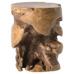 organic live edge round teak root stool end table zin home fourhands product accent crystal bedside lamps bedroom dorm room decorating ideas vanity unit with basin target 150x150