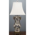 oriental porcelain blue and white swan vase lamp with bronze ormolu accent table lamps oak side shelf marble high top resin wicker small wooden drawers pottery barn plans black 150x150
