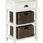 oslember white accent table the furniture mart with drawers ture living room chest hampton bay middletown dining set pink side barbie doll west elm decor best house and home 150x150
