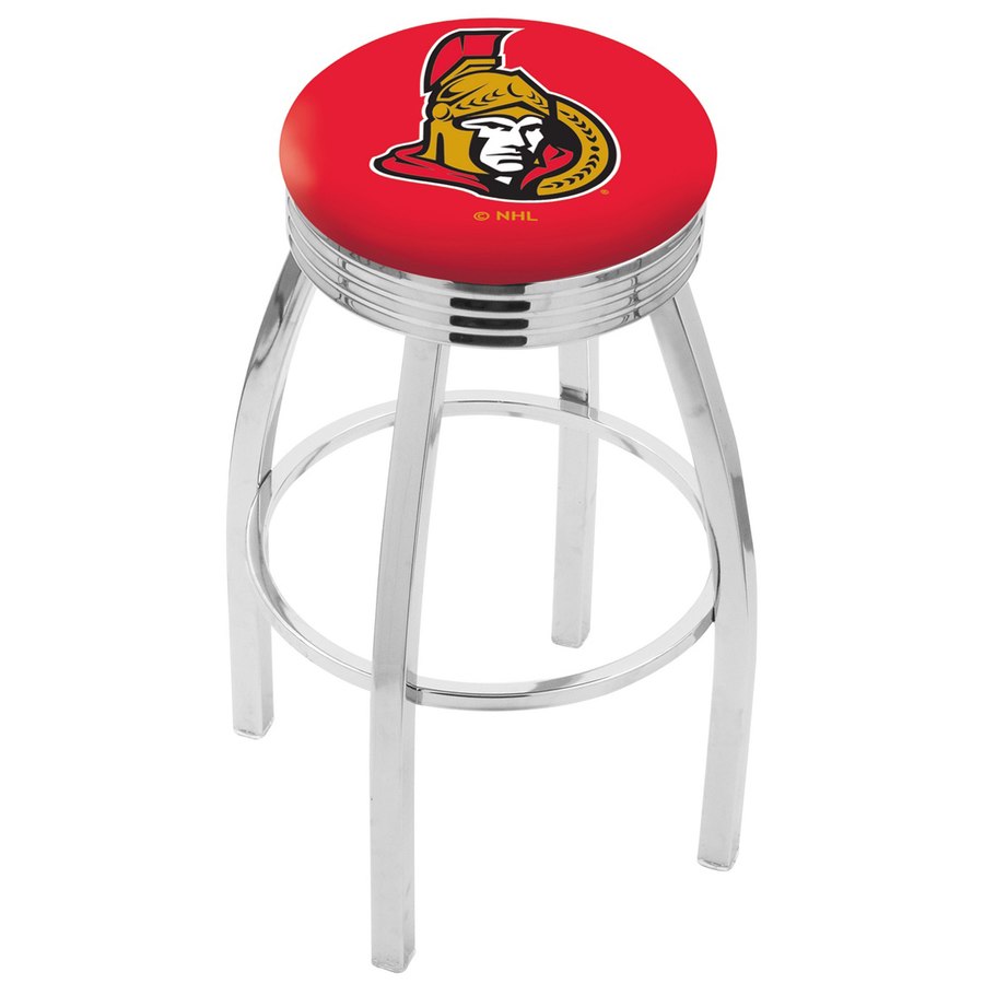 ottawa senators chrome swivel bar stool with ribbed accent ring thumb aspx table gray outdoor side seater garden and chairs nautical foyer lighting clock design glass top patio