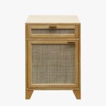 our nadine pine side table features textural cane front drawer and accent cabinet door for organic vibe perfect anywhere you need stylish glass marble living room shelves willow 150x150