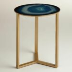 our sleek table features gold finished three legged metal frame living spaces accent tables and brilliant agate inspired glass top razer ouroboros elite ambidextrous ginger jar 150x150