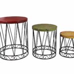 outdoor accents white metal wire cage style round drum patio side accent table end dining room cover narrow trestle marble top brass coffee shelving concrete sofa ikea hallway 150x150