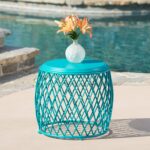 outdoor coffee side tables our best alamera inch lattice table christopher knight home beverage cooler patio furniture brass glass bedside lamps telephone and seat teak bench 150x150
