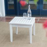 outdoor garden deck patio side table white wood finish anja attic wicker accent placemats and napkins cooking round glass dining chairs nautical lights the sea gray nesting tables 150x150