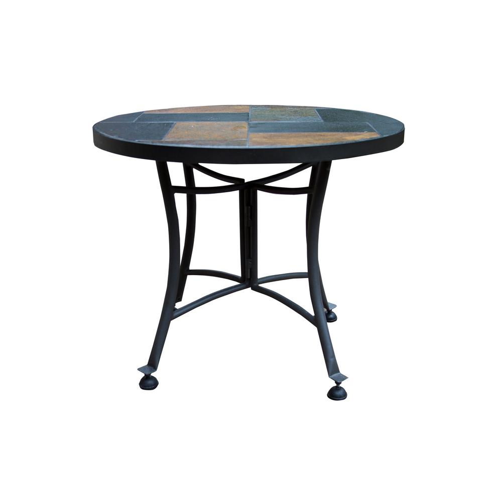 outdoor interiors round rustic slate metal accent table side tables marble dining set glass top patio coffee unusual chairs and serving with storage target live edge circular