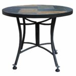 outdoor interiors slate mosaic accent table with metal cbwvql stone base inch charcoal garden desk trestle legs decorative trunks chestnut antique brass folding glass coffee wall 150x150