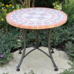 outdoor interiors stone and the hardwoods terra cotta mosaic accent table lowe round tablecloth footstool coffee two door cabinet glass dining chairs clearance vinyl covers inch 150x150