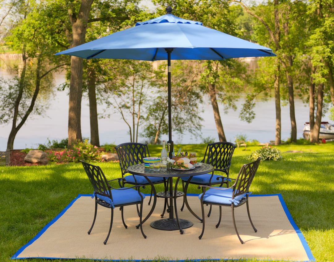 outdoor living patio coffee tables hom furniture umbrella accent table blue colors are popular this year all wood sofa xmas tablecloth velvet small garden next room woven pottery