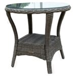 outdoor setting side table black wicker furniture small patio accent asian bedside lamps decoration ideas for parties with wine rack below stone coffee counter pub umbrella hole 150x150