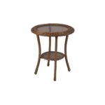 outdoor side tables patio the hampton bay cast iron end table brown all weather wicker round barbara barry coffee gold glass nesting with storage lamp shades for lamps accent 150x150