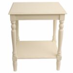 painted antique white end accent table with bottom shelf kitchen dining striped tablecloth thin console drawers best patio furniture covers metal umbrella base acrylic side ikea 150x150