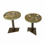 pair ceramic mosaic top concrete accent tables table outdoor american for tall silver lamps round lamp living room seattle lighting bellevue tree trunk coffee painted ideas small 150x150
