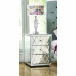 pair knightsbridge mirrored bedside table with diamond accent and tables drawers open home goods dressers asian inspired lamps counter high dining set modern rectangular coffee 150x150