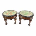 pair vintage empire mahogany painted top low end accent tables stools ott height table chairish folding stool target wrought iron patio furniture wooden side outdoor serving with 150x150