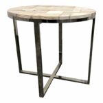 palecek chrome base petrified wood side table design plus gallery accent round plastic tables inch end white contemporary coffee trestle wine holder percussion stool cherry wedge 150x150