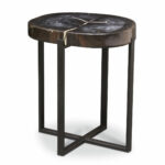 palecek petrified wood accent table black large white contemporary coffee pier one furniture round plastic tables storage ott ikea pub tops step side bronze and glass narrow 150x150
