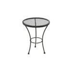 patio accent table durable wrought iron frame with grid mesh black tabletop round large umbrella base diy concrete modern style lamps solid white coffee square umbrellas furniture 150x150