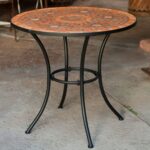 patio alfresco home tremiti mosaic outdoor bistro table elegant round with terracotta tiles and furniture end tables mauriciohm black metal frame garden small iron side plastic 150x150