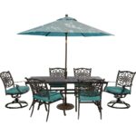 patio dining sets furniture the hanover spring haven umbrella accent table traditions piece outdoor rectangular set swivel rockers hobby lobby stainless steel target and chairs 150x150
