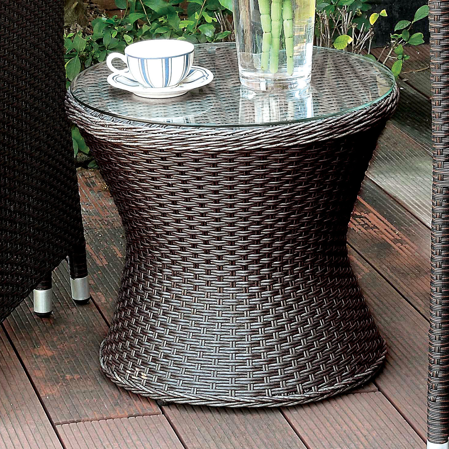 patio tables joss main hagemann side table stratford wicker folding accent bronze wood coffee with metal frame sofa glass top round drawer half moon brass counter height and