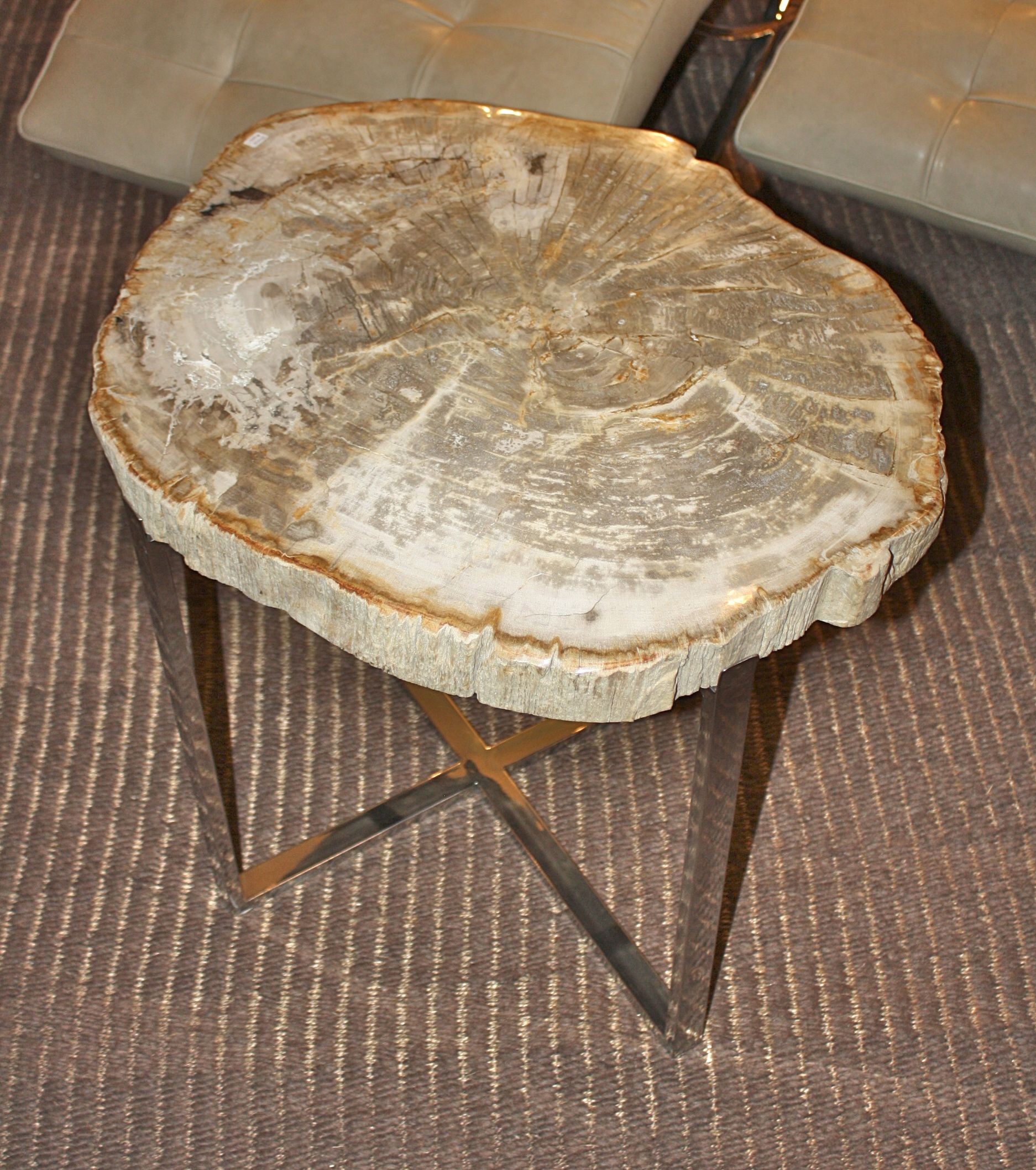 petrified wood slice side table unique accent tables bali chic style end kitchen legs metal ikea couches tall with shelves curved glass coffee clear plastic modern black lamp