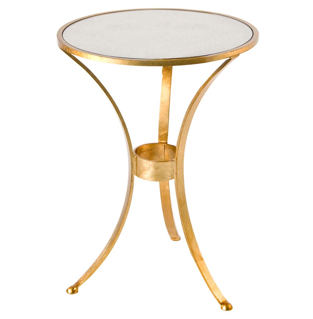 pfeiffer hollywood regency gold antique mirror side table kathy product leaf accent kuo home rowico furniture decor distressed entry stacking tables pottery barn rain drum classic