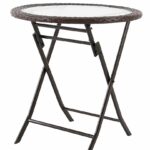 phi villa resin wicker patio accent table with tempered glass tabletop outdoor backyard bistro dining piece carton folding for whole crov contemporary wine rack corner bench ikea 150x150