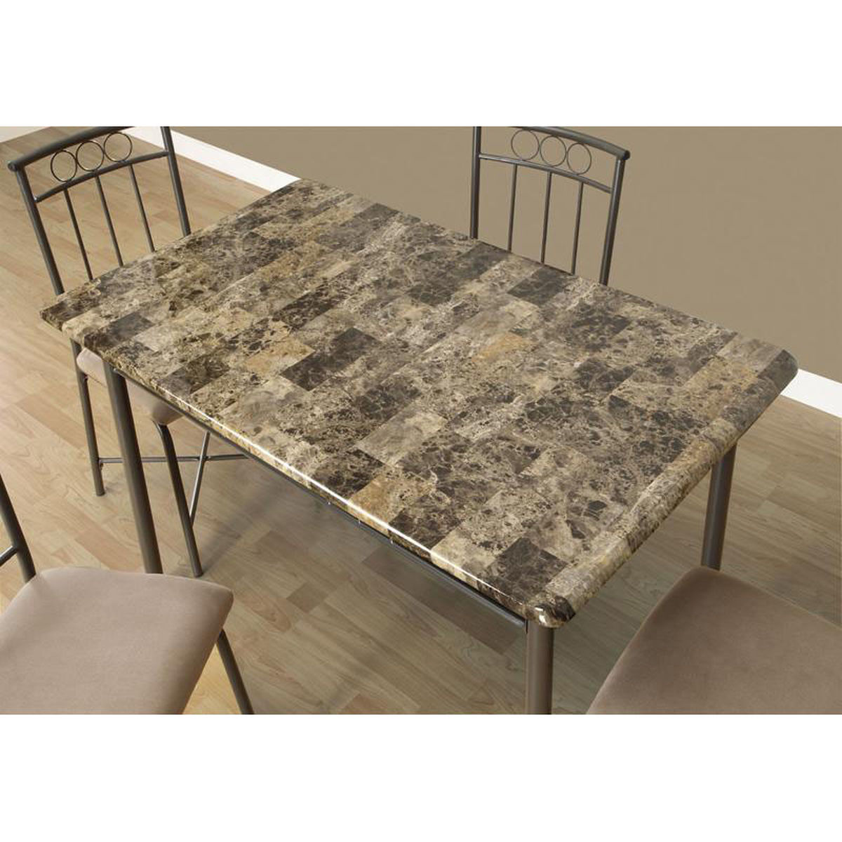 piece cappuccino dining set bizchair monarch specialties msp top accent side table marble our silver metal with faux and upholstered chairs small patio antique very lamps