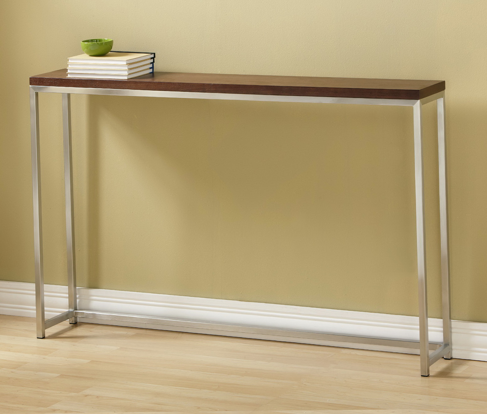 Pine Slim Console Table Perfect Decorate Tall Thin Accent Half