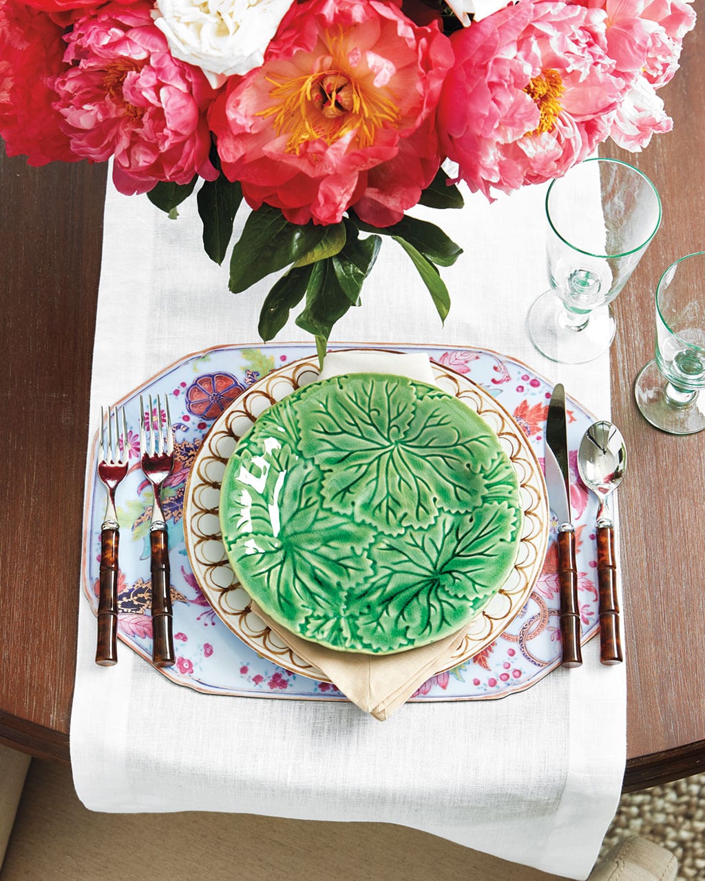 pink and green mother day table how decorate mothers ballard designs accent setting inspired bunny williams leaf plate from marble dining chairs office lighting mid century modern