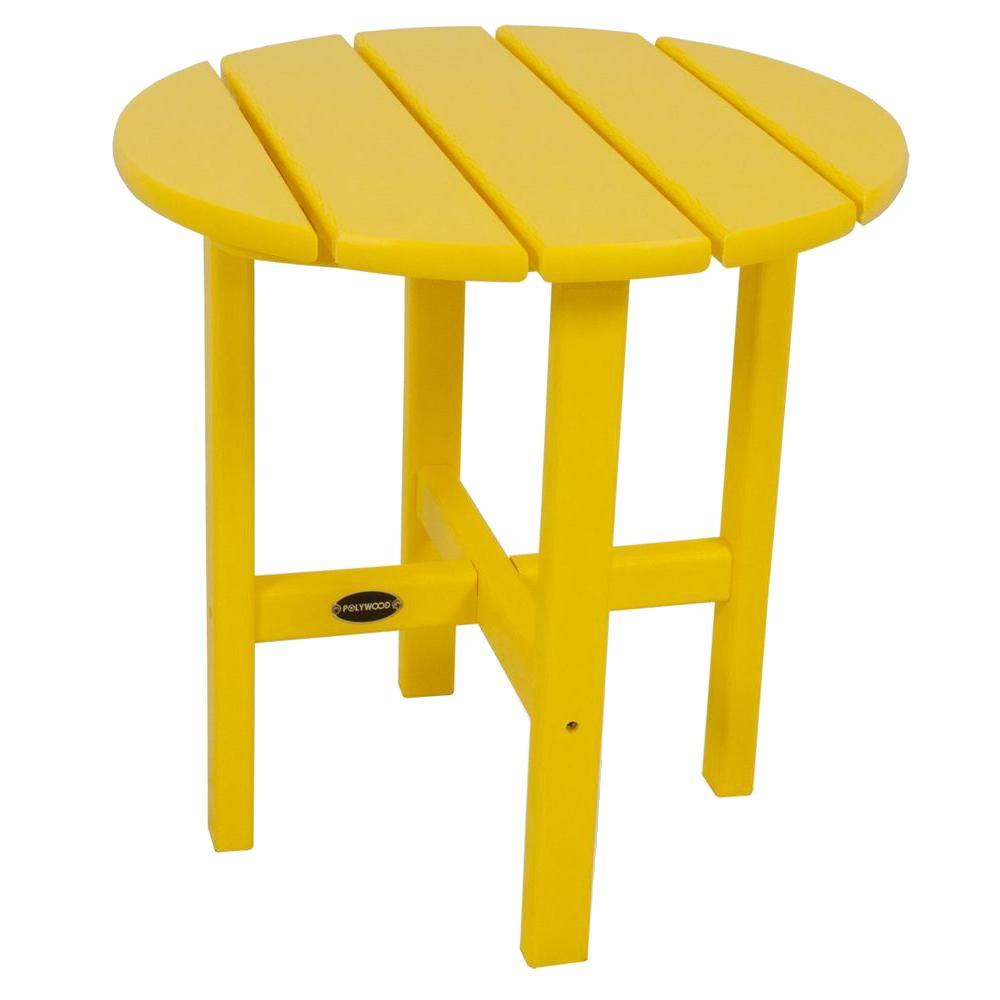 polywood lemon round patio side table the outdoor tables yellow large legs piece dining set resin wicker furniture pier one clearance chairs elm farmhouse seats stanley folding