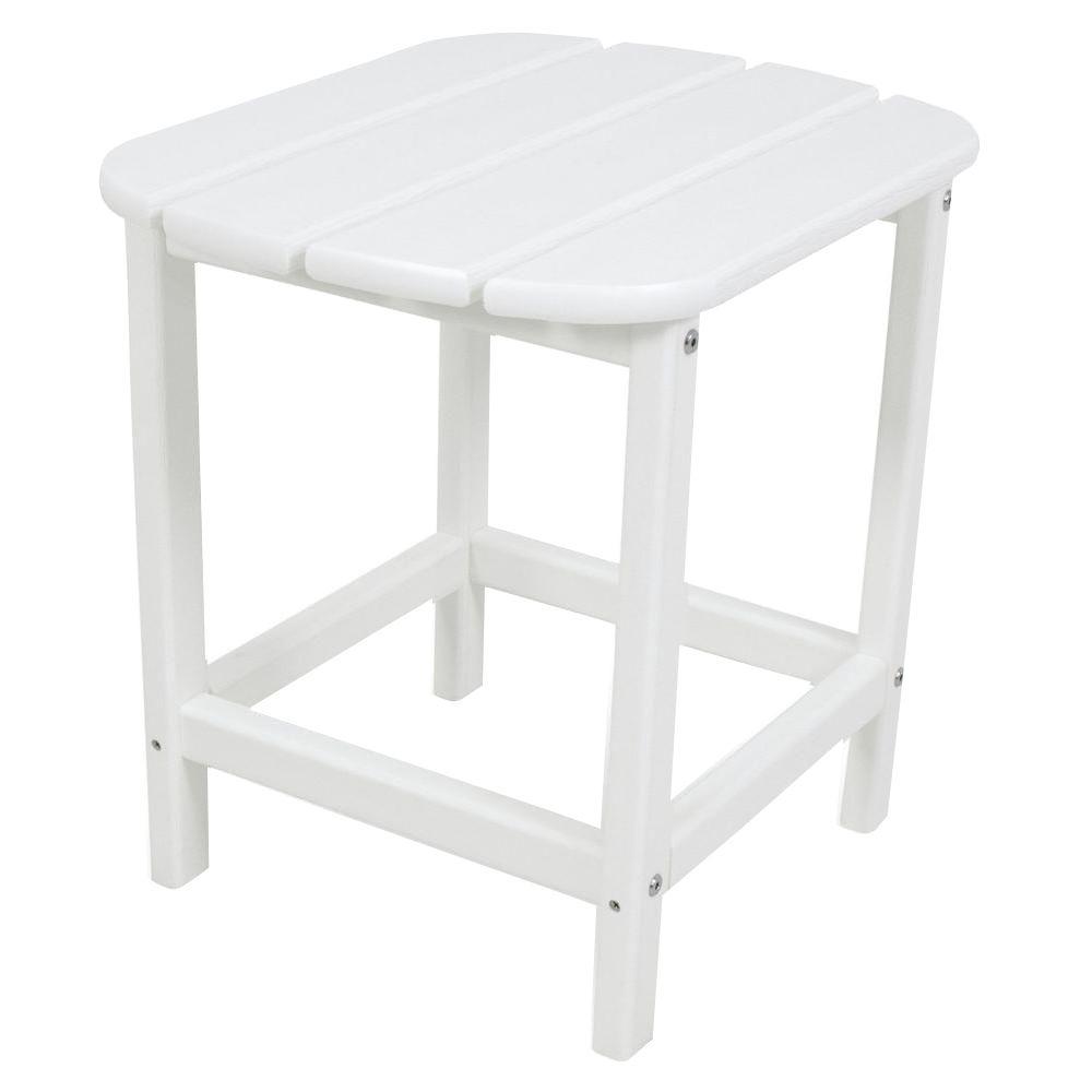 polywood south beach white patio side table outdoor plastic rain drum aluminum legs round with leaf west elm armchair deep console carpet transition strips nautical night light