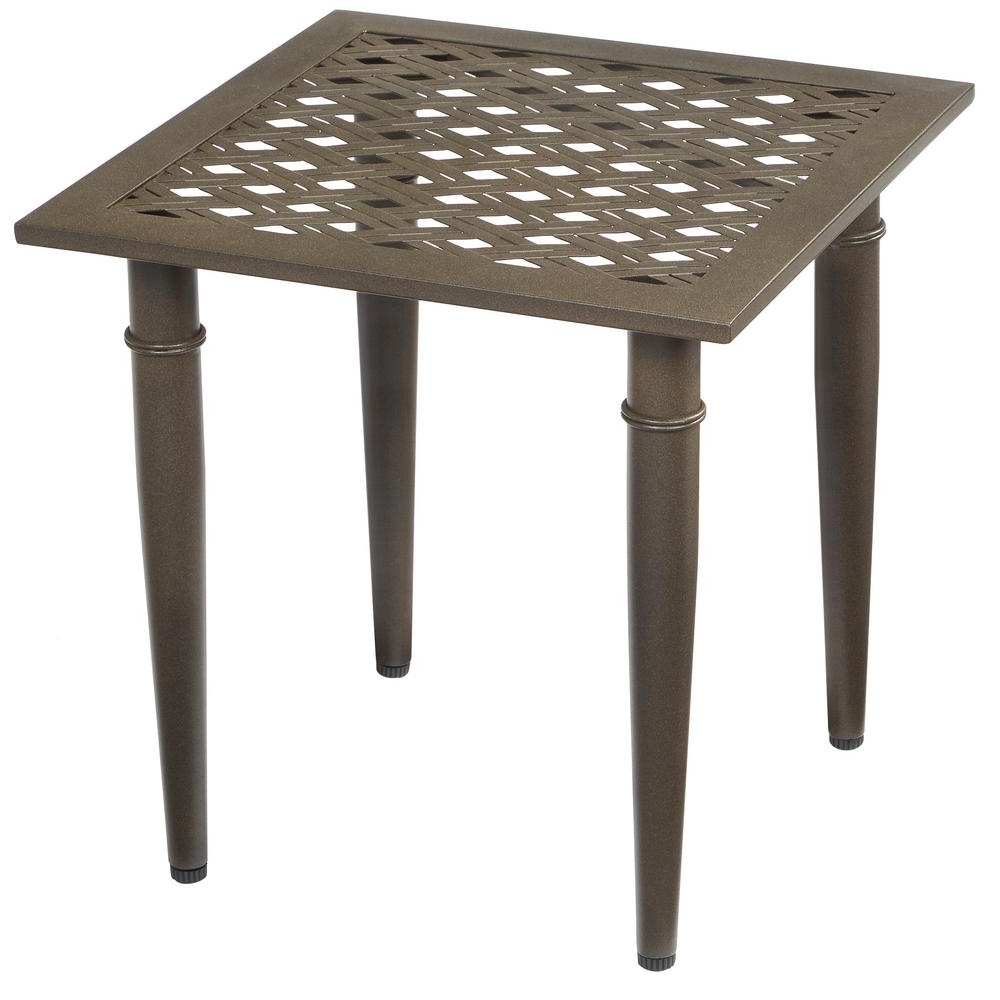 popular patio umbrellas with accent table newest intended for hampton bay oak cliff metal outdoor side the umbrella half moon sofa dining sets edmonton counter height legs silver